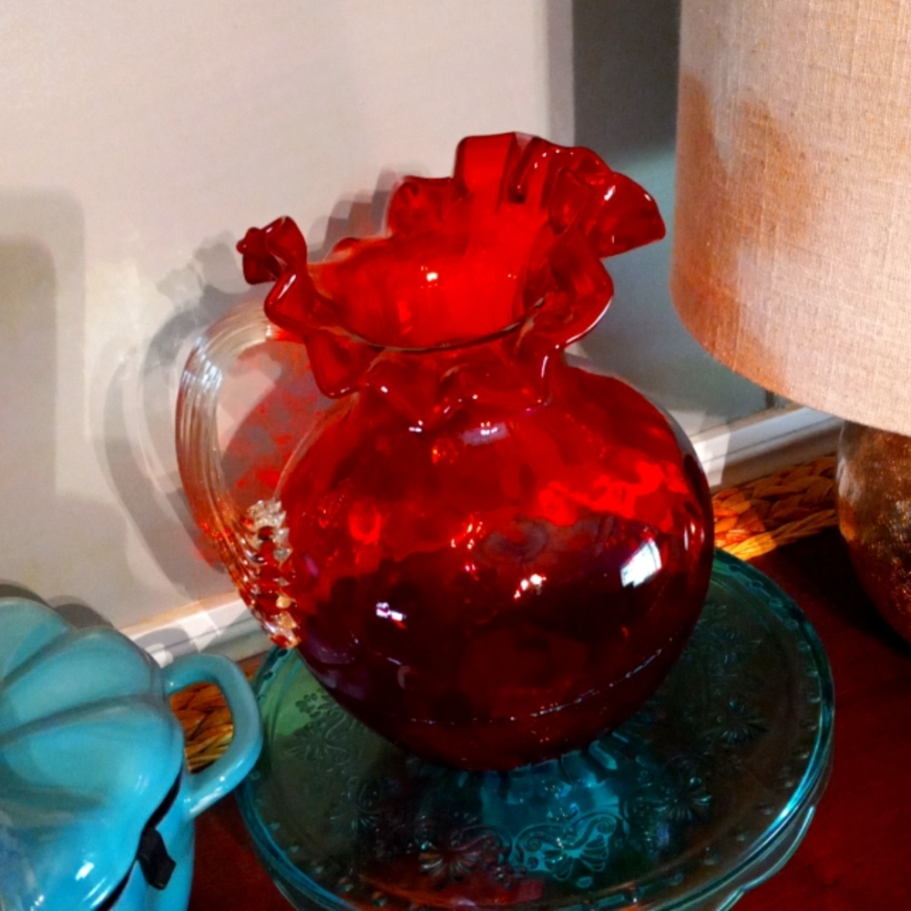 Amberina ruffle top picture beautiful red